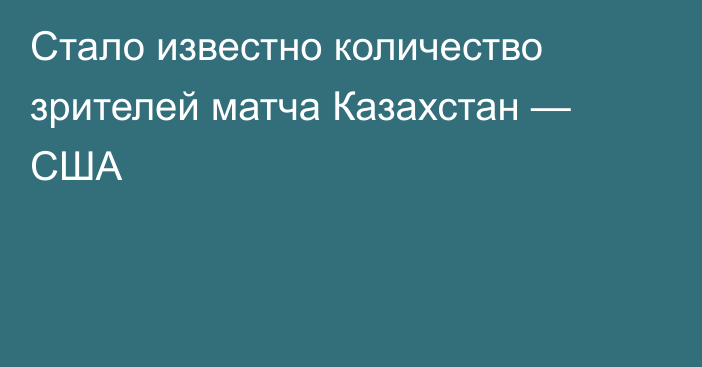 Стало известно количество зрителей матча Казахстан — США