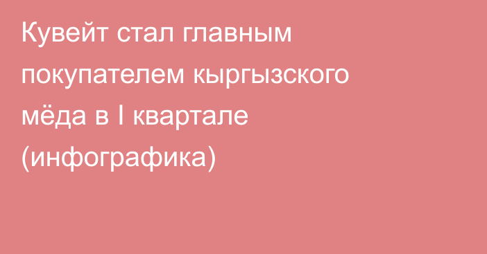 Кувейт стал главным покупателем кыргызского мёда в I квартале (инфографика)