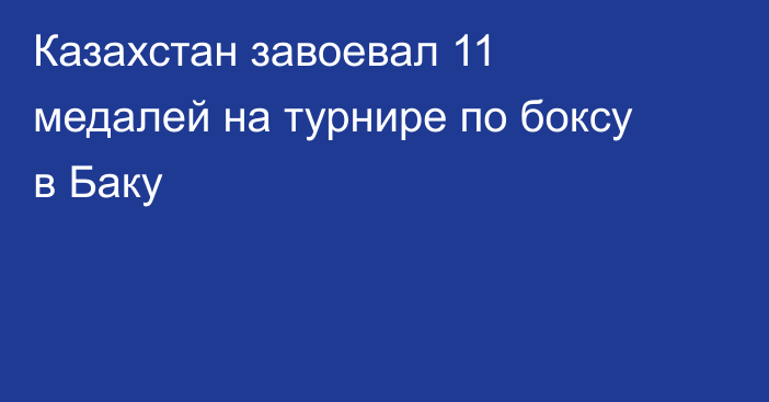 Казахстан завоевал 11 медалей на турнире по боксу в Баку