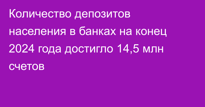Количество депозитов населения в банках на конец 2024 года достигло 14,5 млн счетов