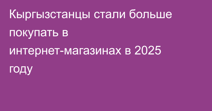 Кыргызстанцы стали больше покупать в интернет-магазинах в 2025 году