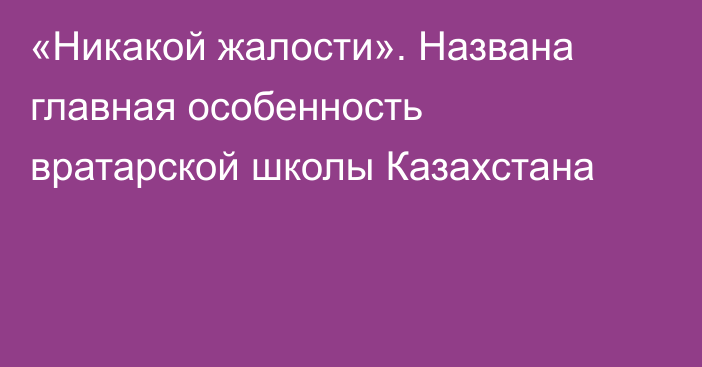 «Никакой жалости». Названа главная особенность вратарской школы Казахстана