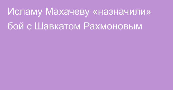 Исламу Махачеву «назначили» бой с Шавкатом Рахмоновым