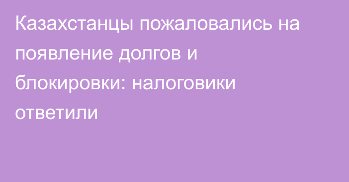 Казахстанцы пожаловались на появление долгов и блокировки: налоговики ответили