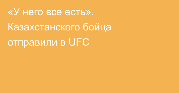 «У него все есть». Казахстанского бойца отправили в UFC