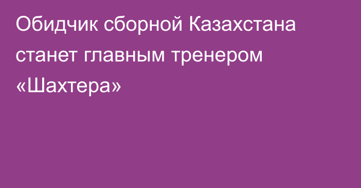 Обидчик сборной Казахстана станет главным тренером «Шахтера»