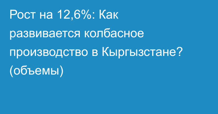 Рост на 12,6%: Как развивается колбасное производство в Кыргызстане? (объемы)