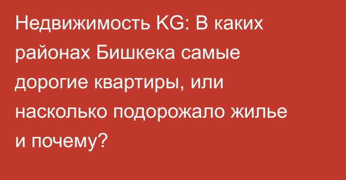 Недвижимость KG: В каких районах Бишкека самые дорогие квартиры, или насколько подорожало жилье и почему?