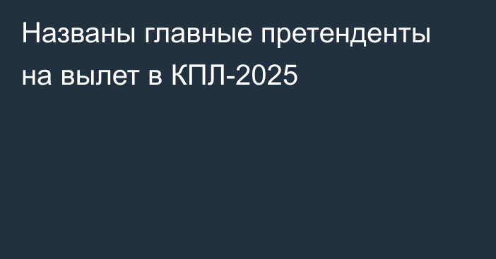 Названы главные претенденты на вылет в КПЛ-2025