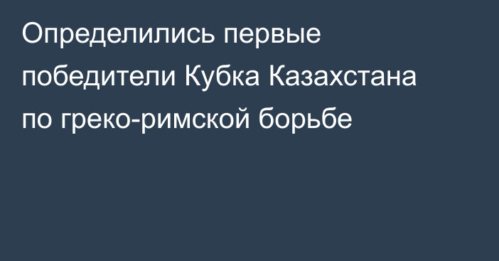 Определились первые победители Кубка Казахстана по греко-римской борьбе