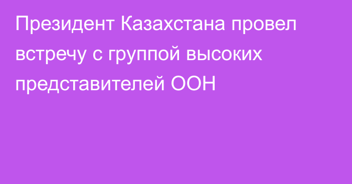 Президент Казахстана провел встречу с группой высоких представителей ООН