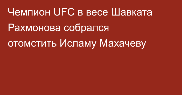 Чемпион UFC в весе Шавката Рахмонова собрался отомстить Исламу Махачеву