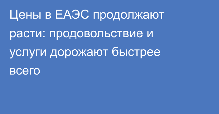 Цены в ЕАЭС продолжают расти: продовольствие и услуги дорожают быстрее всего