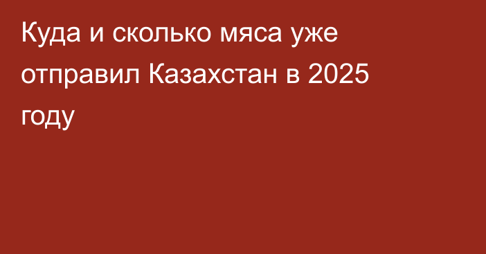 Куда и сколько мяса уже отправил Казахстан в 2025 году