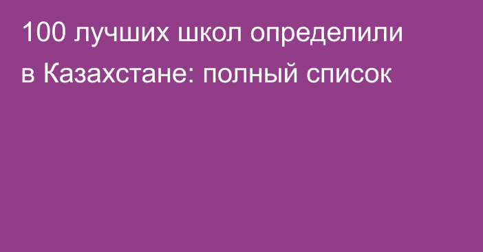 100 лучших школ определили в Казахстане: полный список