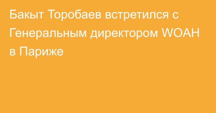 Бакыт Торобаев встретился с Генеральным директором WOAH в Париже