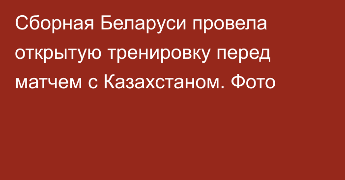 Сборная Беларуси провела открытую тренировку перед матчем с Казахстаном. Фото