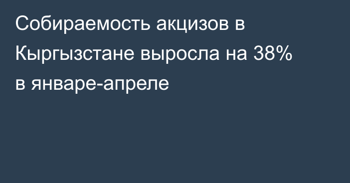 Собираемость акцизов в Кыргызстане выросла на 38% в январе-апреле