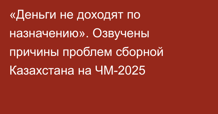 «Деньги не доходят по назначению». Озвучены причины проблем сборной Казахстана на ЧМ-2025