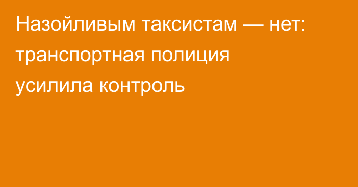 Назойливым таксистам — нет: транспортная полиция усилила контроль