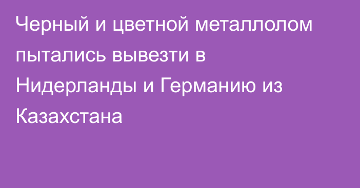 Черный и цветной металлолом пытались вывезти в Нидерланды и Германию из Казахстана