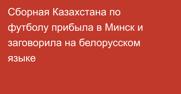 Сборная Казахстана по футболу прибыла в Минск и заговорила на белорусском языке