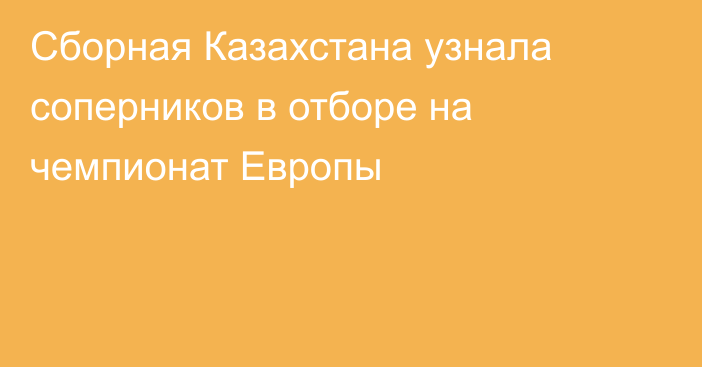 Сборная Казахстана узнала соперников в отборе на чемпионат Европы