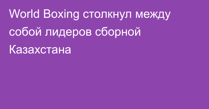 World Boxing столкнул между собой лидеров сборной Казахстана