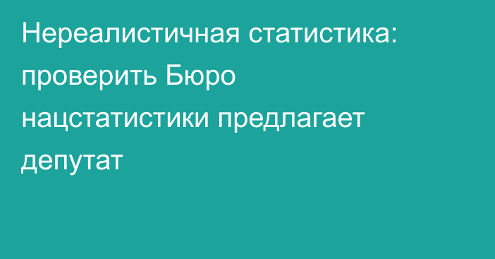 Нереалистичная статистика: проверить Бюро нацстатистики предлагает депутат