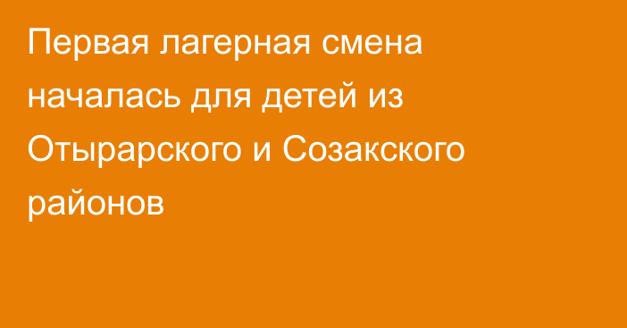 Первая лагерная смена началась для детей из Отырарского и Созакского районов