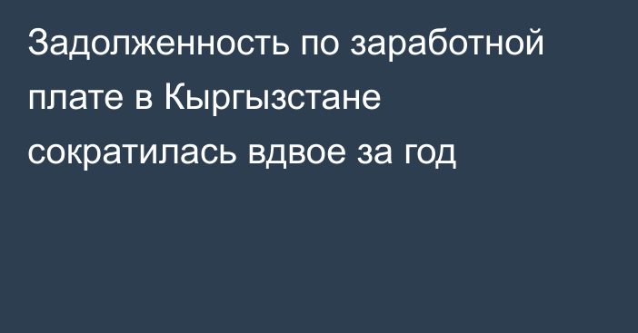 Задолженность по заработной плате в Кыргызстане сократилась вдвое за год
