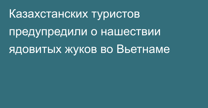 Казахстанских туристов предупредили о нашествии ядовитых жуков во Вьетнаме