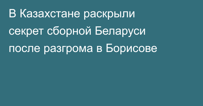 В Казахстане раскрыли секрет сборной Беларуси после разгрома в Борисове