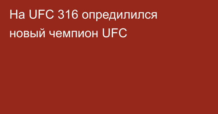 На UFC 316 опредилился новый чемпион UFC