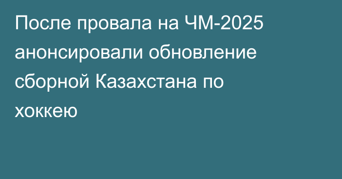 После провала на ЧМ-2025 анонсировали обновление сборной Казахстана по хоккею