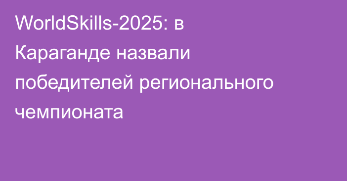 WorldSkills-2025: в Караганде назвали победителей регионального чемпионата