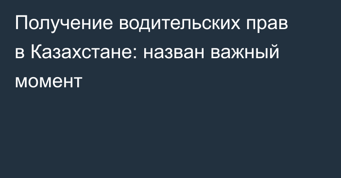 Получение водительских прав в Казахстане: назван важный момент