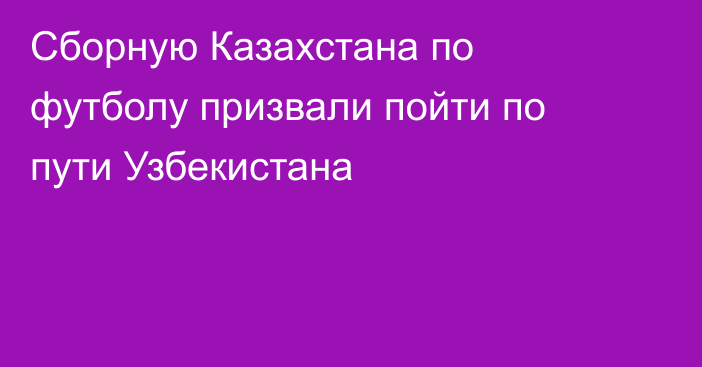 Сборную Казахстана по футболу призвали пойти по пути Узбекистана