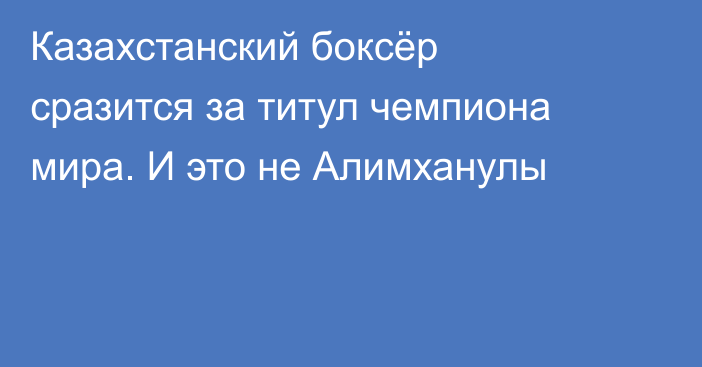 Казахстанский боксёр сразится за титул чемпиона мира. И это не Алимханулы