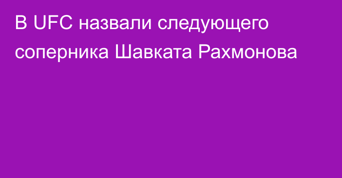 В UFC назвали следующего соперника Шавката Рахмонова