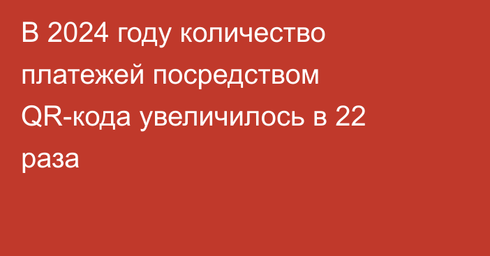 В 2024 году количество платежей посредством QR-кода увеличилось в 22 раза
