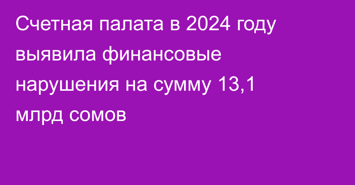 Счетная палата в 2024 году выявила финансовые нарушения на сумму 13,1 млрд сомов