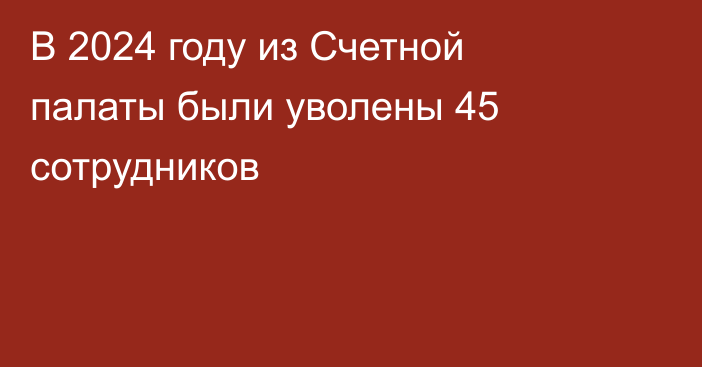 В 2024 году из Счетной палаты были уволены 45 сотрудников