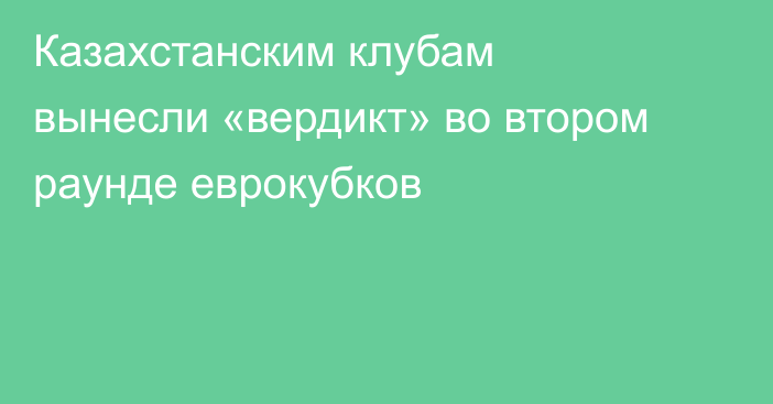 Казахстанским клубам вынесли «вердикт» во втором раунде еврокубков