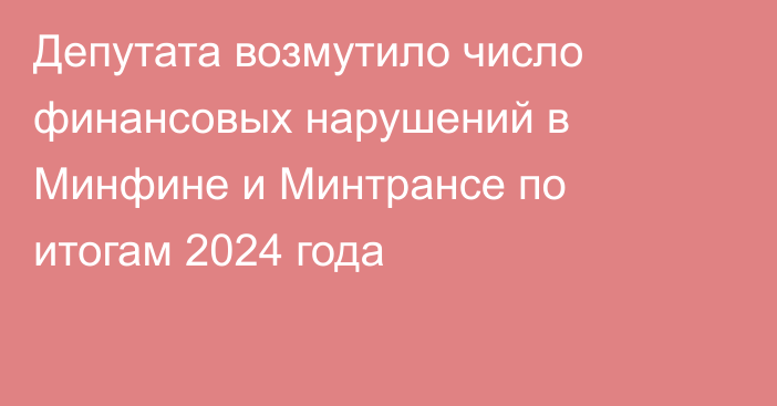 Депутата возмутило число финансовых нарушений в Минфине и Минтрансе по итогам 2024 года