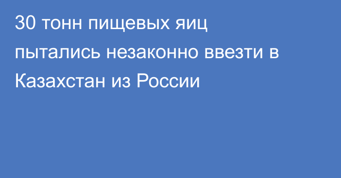 30 тонн пищевых яиц пытались незаконно ввезти в Казахстан из России