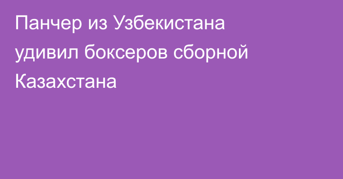 Панчер из Узбекистана удивил боксеров сборной Казахстана