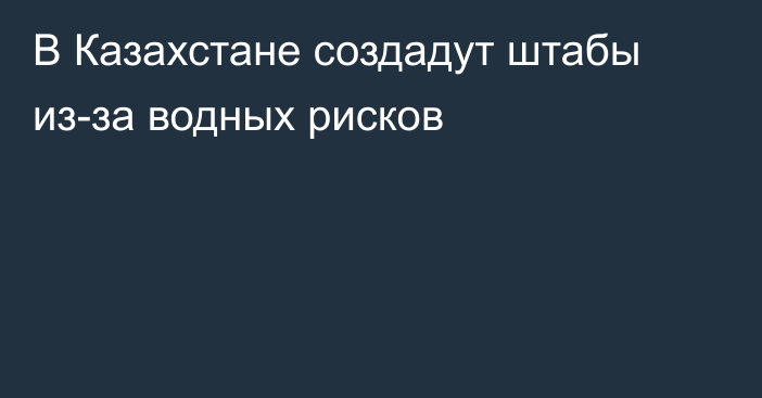 В Казахстане создадут штабы из-за водных рисков