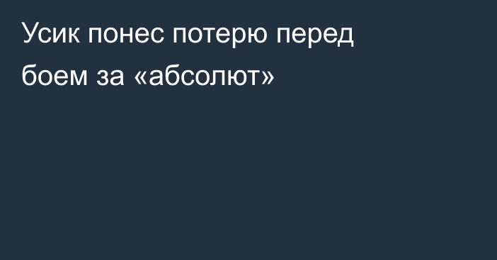 Усик понес потерю перед боем за «абсолют»