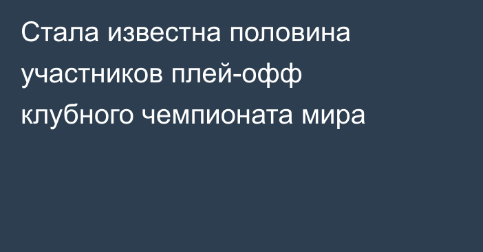 Стала известна половина участников плей-офф клубного чемпионата мира